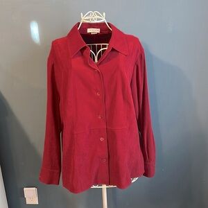 Women's Red Button-Up Top
